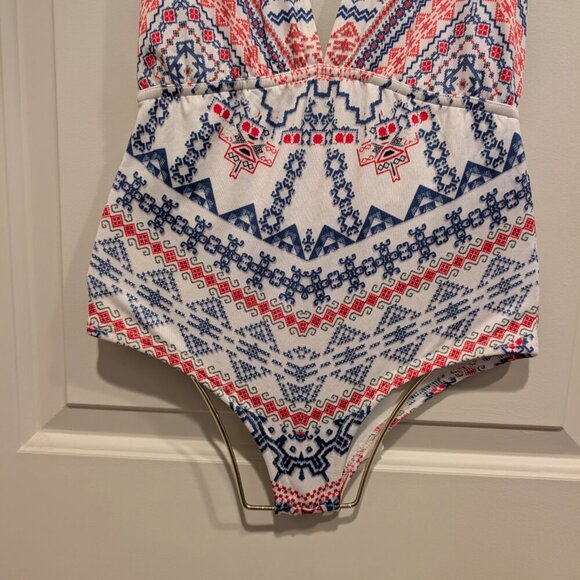 NWT ROCOCO SAND PRINTED ONE PIECE HALTER NECK SWIMSUIT SZ XS - Picture 4 of 11